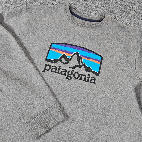 Patagonia Other - Patagonia Gray Crewneck Sweatshirt Classic Logo Mountains Pullover Men's XL